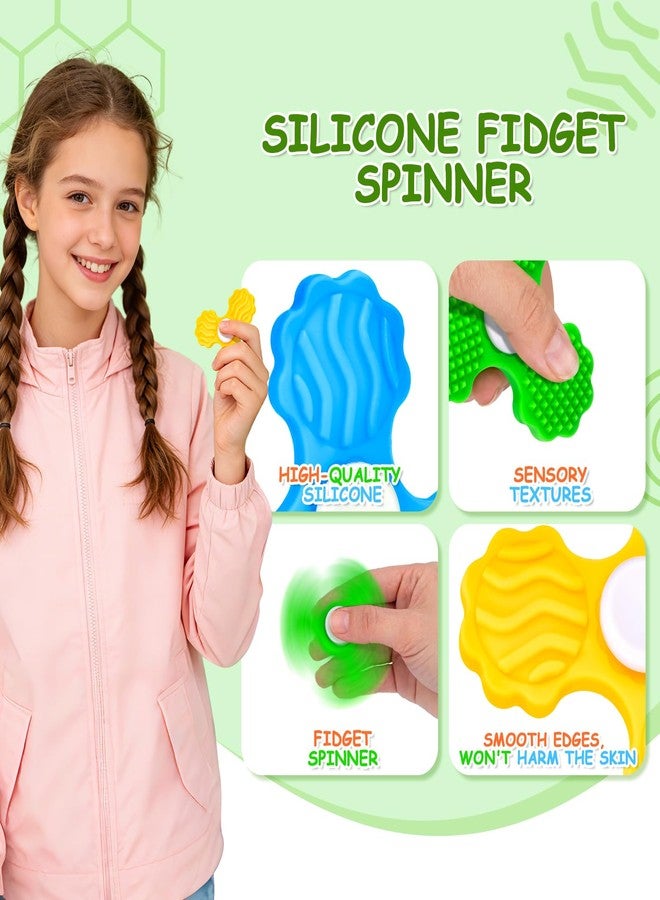TULOBI Fidget Toys for Kids - Fidget Spinners with Textured Worry Sensory Stone for Autism Kids Calming Down, Fidget Stress Toys for Anxiety Relief, Small Prizes Fidget Toys - Set 1 - Image 3