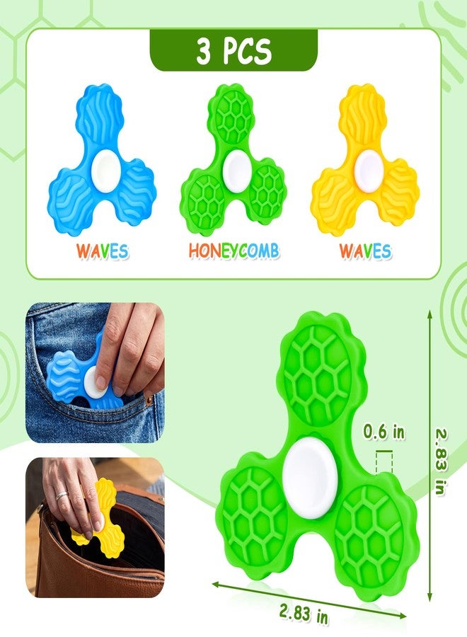 TULOBI Fidget Toys for Kids - Fidget Spinners with Textured Worry Sensory Stone for Autism Kids Calming Down, Fidget Stress Toys for Anxiety Relief, Small Prizes Fidget Toys - Set 1 - Image 2