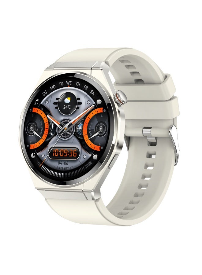 G-TAB GTR7 Smartwatch White AMOLED Bluetooth Smartwatch with Calling, Health Monitor, Ultra Thin 7.0mm Design, AI Voice Assistant, Full Touch Display, 30 Days Standby, Fitness Tracker for Android & iOS - Image 1