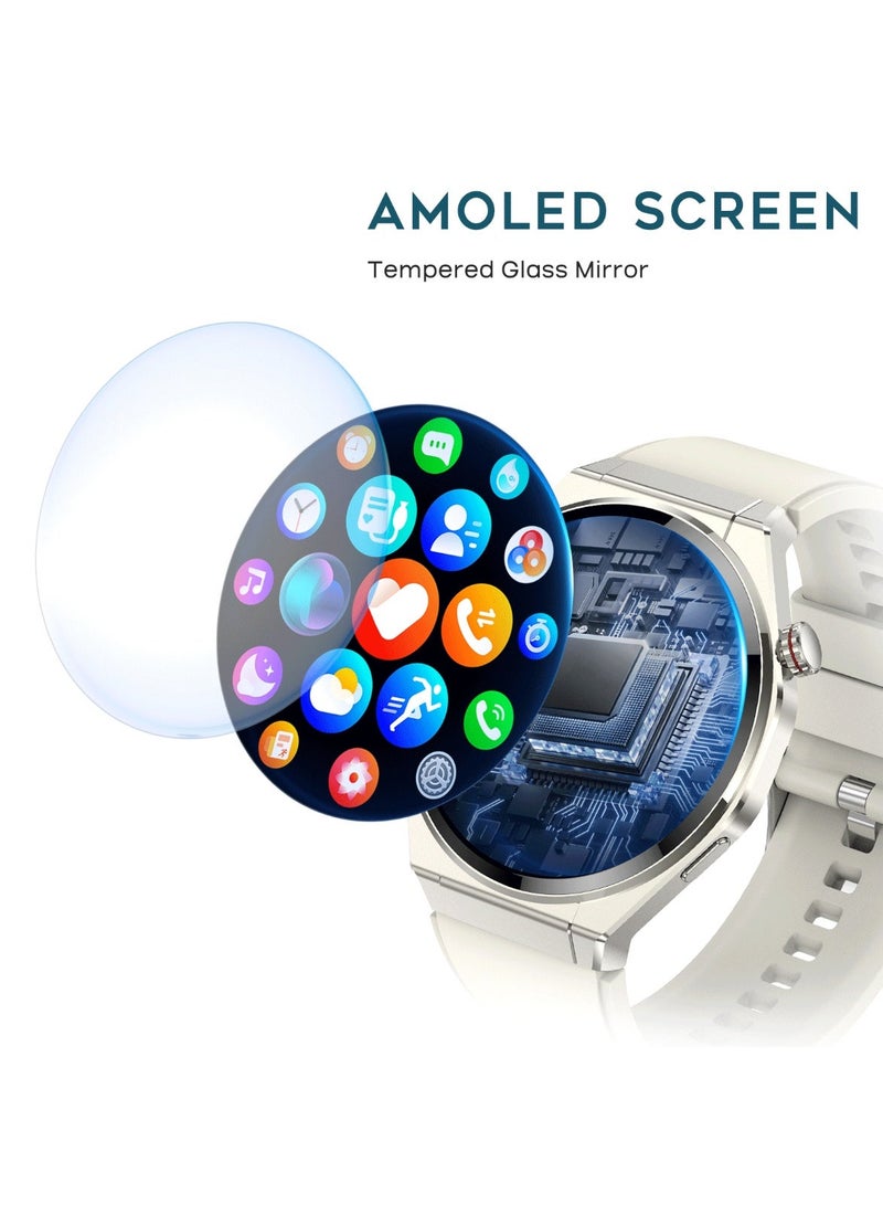 G-TAB GTR7 Smartwatch White AMOLED Bluetooth Smartwatch with Calling, Health Monitor, Ultra Thin 7.0mm Design, AI Voice Assistant, Full Touch Display, 30 Days Standby, Fitness Tracker for Android & iOS - Image 5