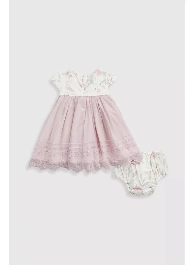 mothercare Bow Woven Dress and Knickers Set