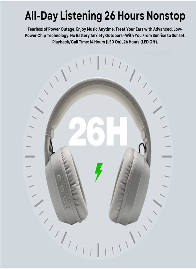 Jite Wireless Headphones, Gaming Computers, Mobile Phones, RGB Luminous Headphones, Bluetooth 5.4, Space Gray  - Image 4