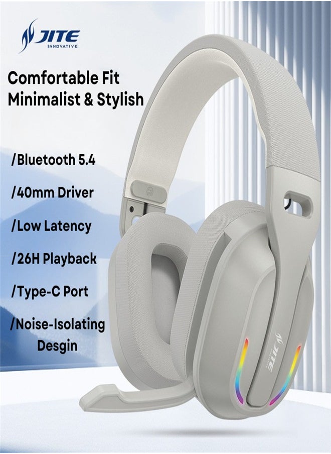 Jite Wireless Headphones, Gaming Computers, Mobile Phones, RGB Luminous Headphones, Bluetooth 5.4, Space Gray  - Image 2