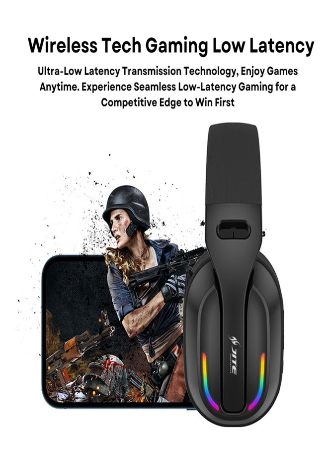 Jite Wireless Headphones, Gaming Computers, Mobile Phones, RGB Luminous Headphones, Bluetooth 5.4, Space Gray  - Image 5