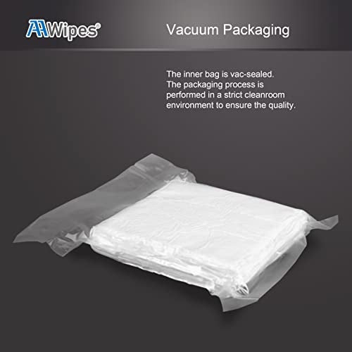 AAWipes Cleanroom Polyester Wipers 4"x4" (Bag of 400 Pcs) Double Knit 100% Polyester Wipes Lint Free Cloths with Ultra-fine Filaments, Laser Sealed Edge, Class 100 Cloths, Ultra-Soft Wipes - Image 4