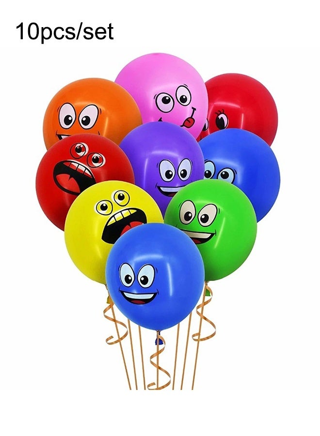10Pcs Emotion Latex Balloons Cute Funny Smiley Face Balloon for Kids Girl Boy Birthday Baby Shower Wedding Ceremony Holiday Party Supplies, 12inch - Image 1