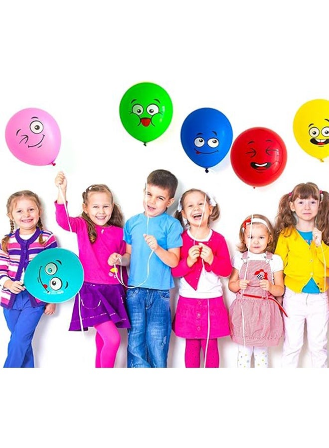 10Pcs Emotion Latex Balloons Cute Funny Smiley Face Balloon for Kids Girl Boy Birthday Baby Shower Wedding Ceremony Holiday Party Supplies, 12inch - Image 3