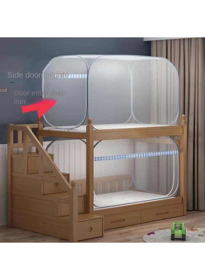 Bluejw Single Bed Mosquito Net Student Dormitory Foldable 0.91.2 Upper And Lower Yurt M Side Door Installation Square Roof Free 1.0 - Image 1