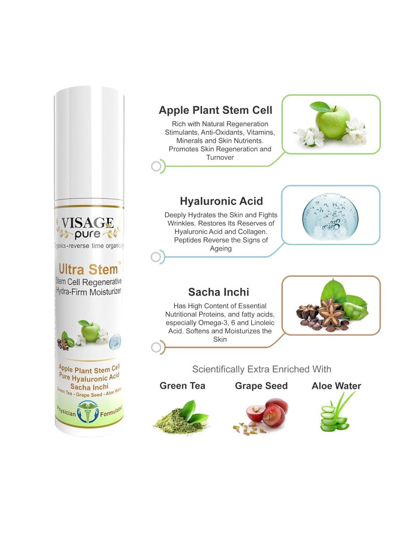Visage Pure Ultra Stem Regenerative Moisturizer - Organic - Physician Formulated - Research Supported -Natural Extra Strength Stem Cell Moisturizer. Prevents Superficial Wrinkles and Deep Skin Aging  - Image 2