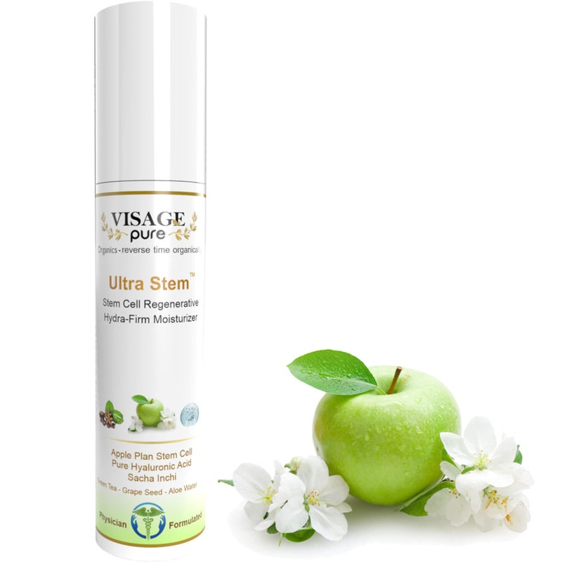 Visage Pure - Ultra Stem Regenerative Moisturizer - Organic - Physician Formulated - Research Supported -Natural Extra Strength Stem Cell Moisturizer. Prevents Superficial Wrinkles and Deep Skin Aging - Image 1