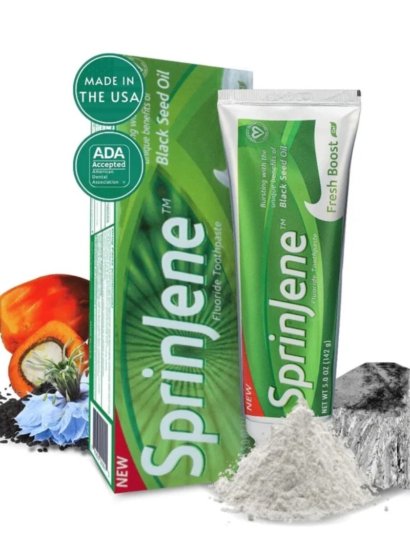 سبرين جين معجون أسنان سبرينجين زيت الحبة السوداء المنعش - 142 جم - Image 1