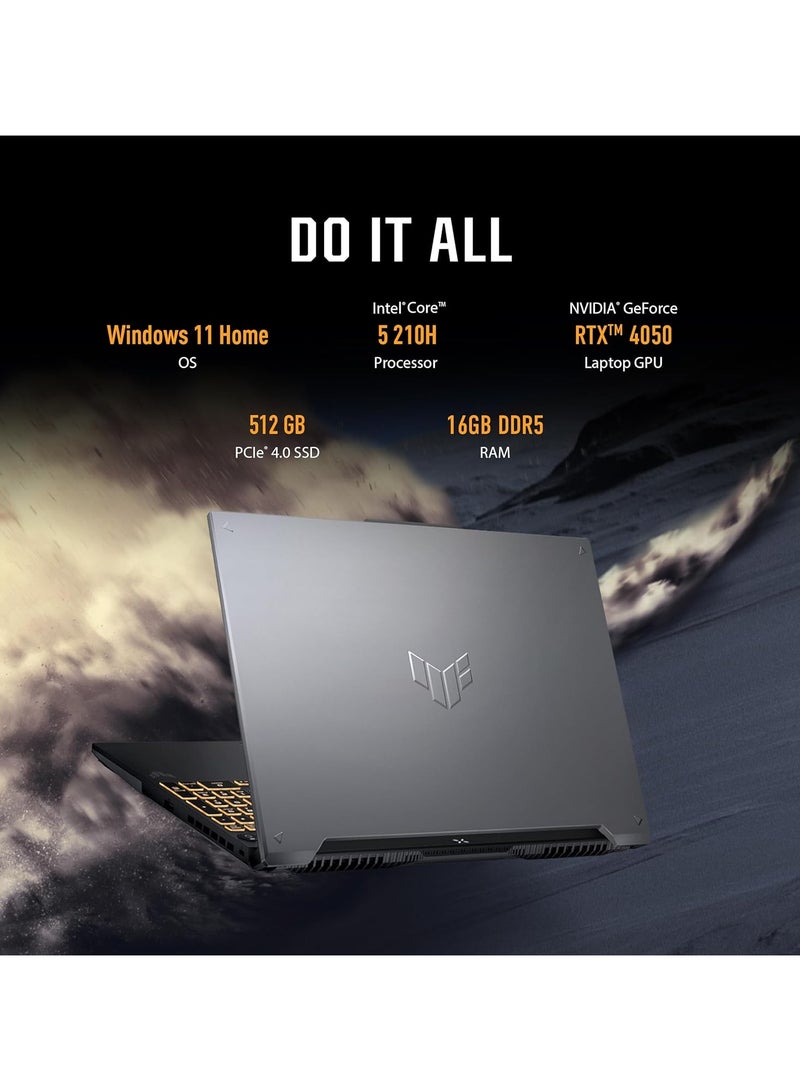 ASUS TUF Gaming F16 (FX607VU) 16" FHD+ 144Hz Gaming Laptop – Core 5 210H, 16GB DDR5, 512GB PCIe SSD, NVIDIA GeForce RTX 4050 6GB, Mecha Grey, Windows 11 Home English grey - Image 4