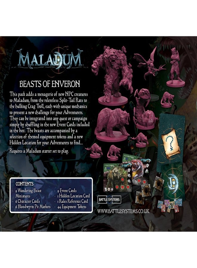 Battle Systems Maladum Beasts of Enveron Expansion - Wandering Monster/Wildlife Supplement for Larger Games Battle Systems Dungeon Crawler Modular Terrain - Image 3