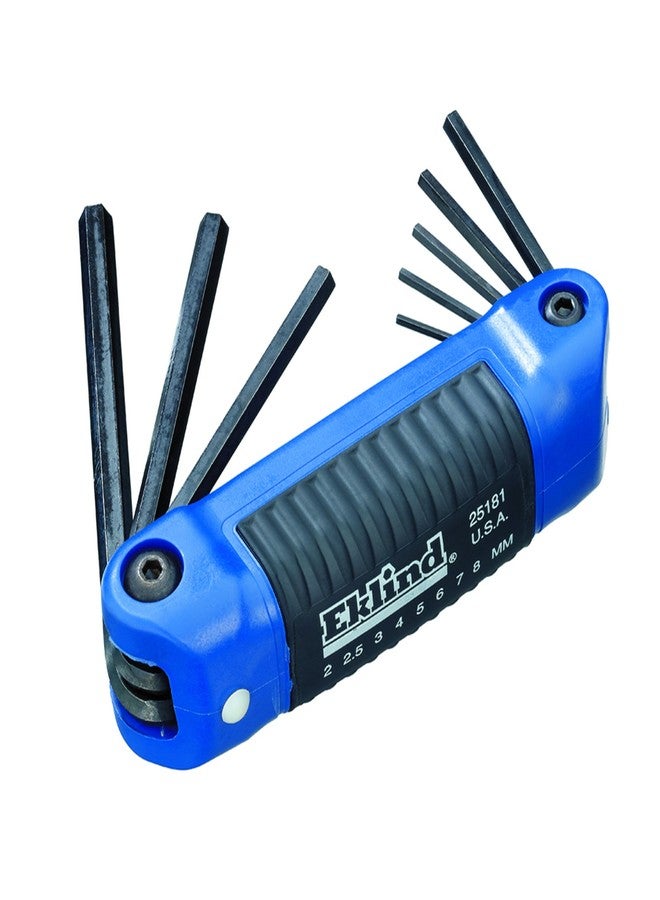 Eklind Tool 25181 Ergo-Fold Fold-up Hex Key allen wrench - 8pc set Metric MM sizes 2-8 - Image 2