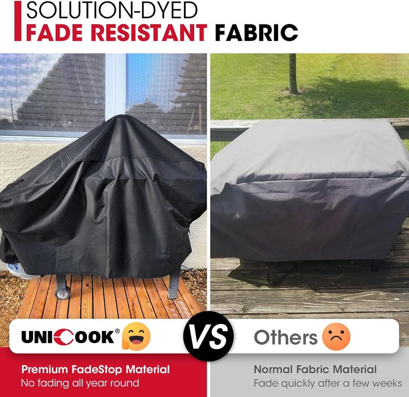 Unicook 28 inch Griddle Cover, Compatible for Blackstone, Nexgrill Griddle, Flat Top Grill Cover with Sealed Seam, Heavy Duty Waterproof Cooking Station Gas Grill Cover, Includes Support Pole, Black - Image 3