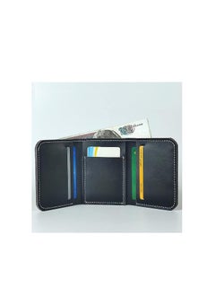 Motevia Motevia  Genuine Leather Wallet Purse Pouch Card Money Holder Mens Genuine Leather with 5 Inner Pockets (Black)  - Image 2