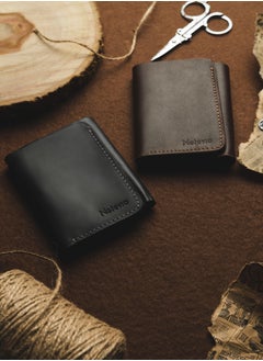 Motevia Motevia  Genuine Leather Wallet Purse Pouch Card Money Holder Mens Genuine Leather with 5 Inner Pockets (Black)  - Image 4
