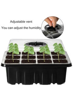 Gerenic 10 Pack Seed Starter Tray Seedling Starter Kits, Plant Starter Kit with Humidity Domes and Base Indoor Greenhouse Mini Propagator Station for Seeds Growing Starting (12 Cells per Tray)  - Image 4