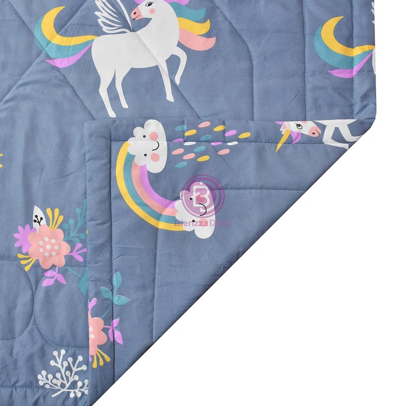 Blenzza Deco™ Glace Cotton Single Bed Reversible Babies & Kids Comforter/Dohar/Quilt, 200 GSM (60x90 Inches) (Unicorn Horse) - Image 2