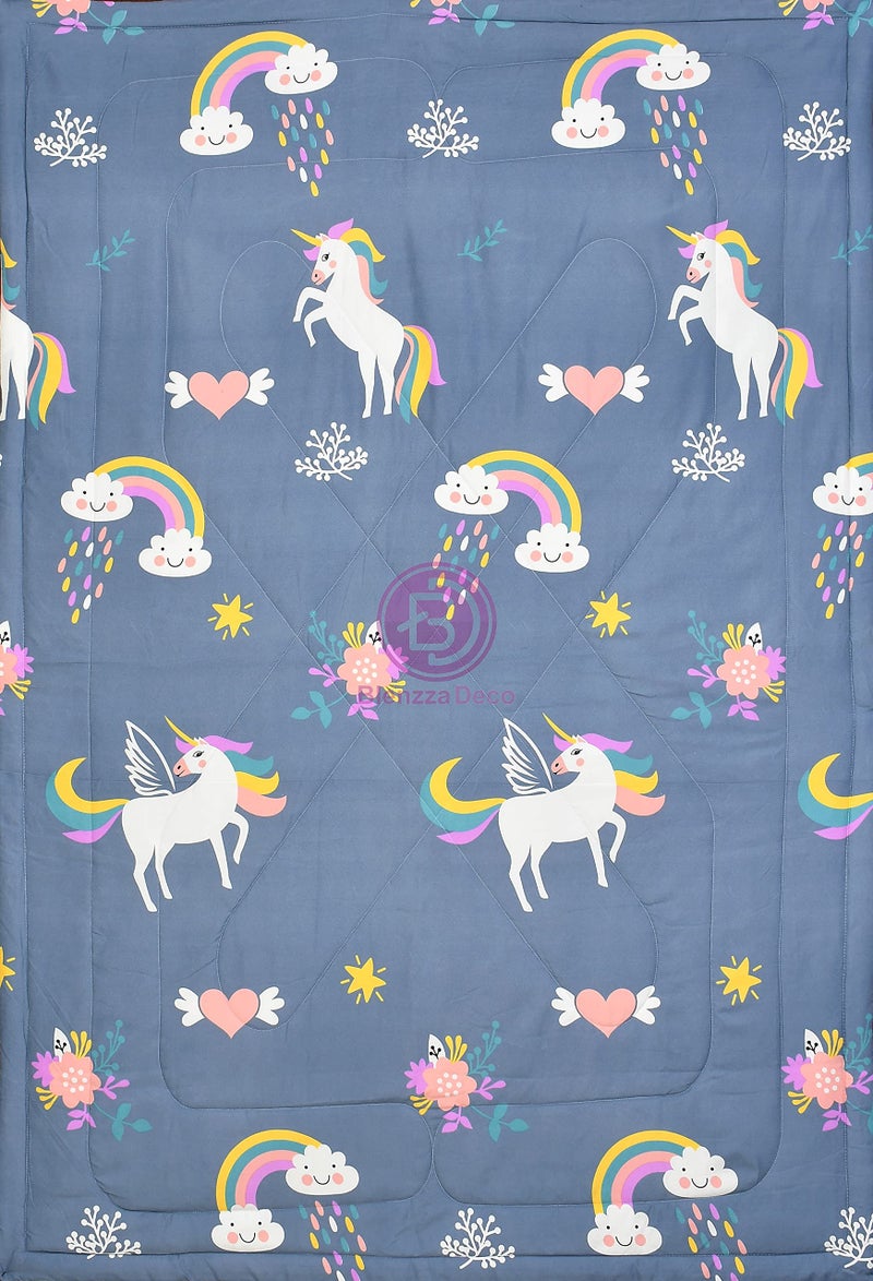 Blenzza Deco™ Glace Cotton Single Bed Reversible Babies & Kids Comforter/Dohar/Quilt, 200 GSM (60x90 Inches) (Unicorn Horse) - Image 3