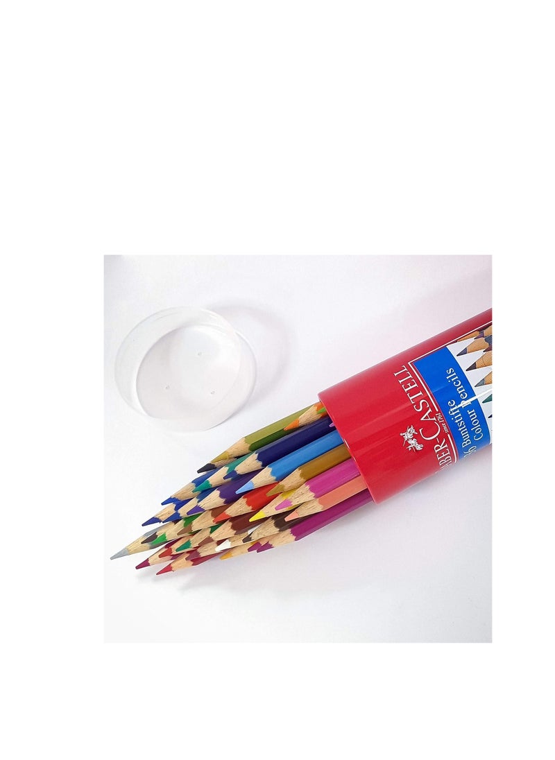 FABER-CASTELL - Faber Castell Classic Colour Pencils 36 Colour In A Round Metal Tin, Multicolor - Image 1