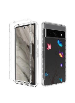 For Google Pixel 7a Transparent Painted Phone Case(Tree Butterflies)