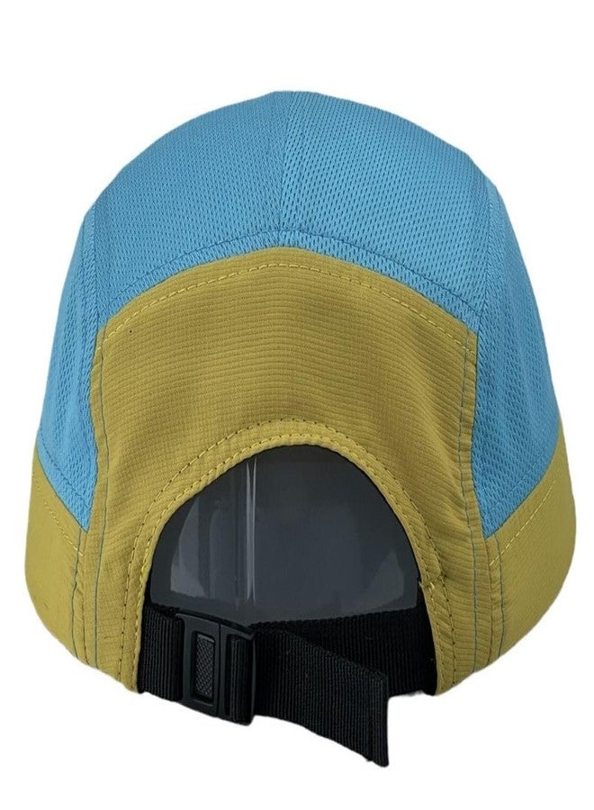 FASHIXD 5 Panel Hats for Men Baseball Cap Outdoor Sports Running Cap (US, Alpha, One Size, Orange/Light Blue) - Image 4