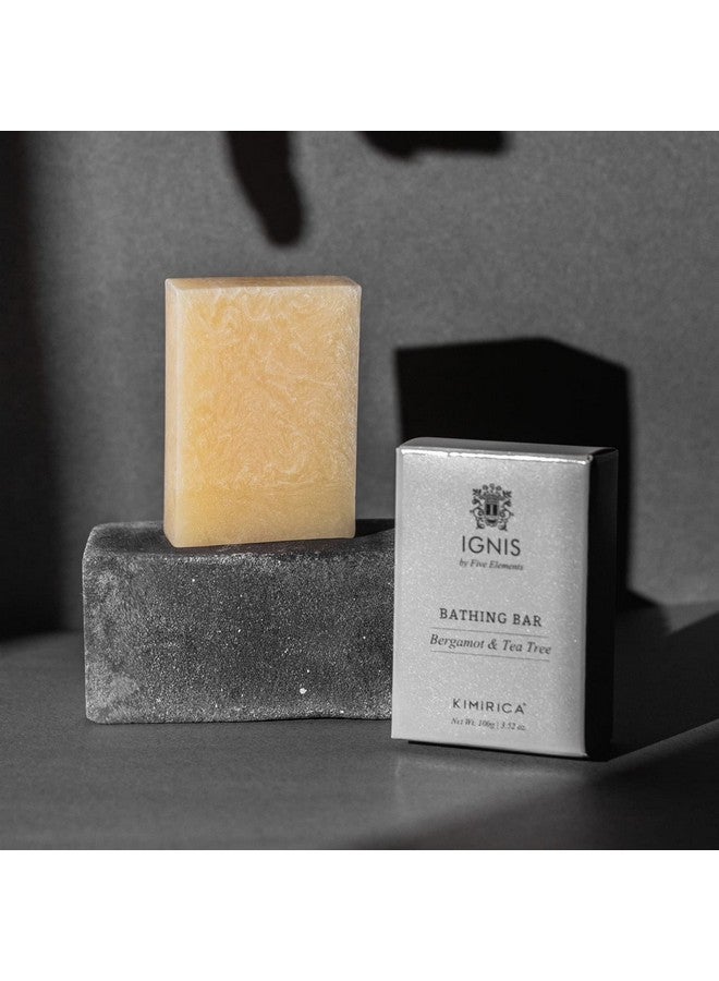 Kimirica Ignis Bergamot and Tea Tree Handmade Bathing Soap Bar For Men, 100% Vegan & Paraben Free, Pack of 4 (4 x 100g Each) - Image 5