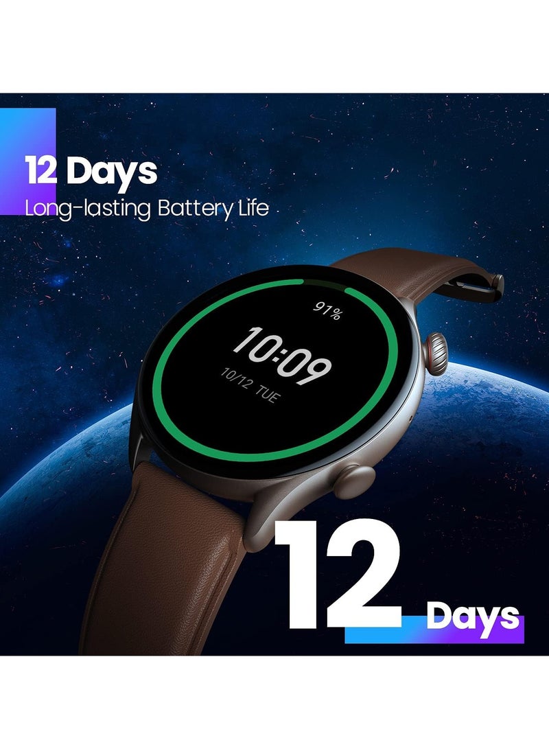 REBENUO GTR 3 Pro Smart Watch 1.45 Ultra HD AMOLED Display 24hrs Health Monitoring 150+ Sports Mode Fitness Built-In Alexa GPS 12 Days Long Battery Life 5 ATM Water Resistant (Black) - Image 2