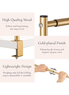 GGEROU Over Table Rod Stand Party Decorations,Table Arch Stand,Adjustable over the Table Rod Stand,Balloon Arch Bracket,Table Backdrop Stand,for Wedding Birthday Party Decorations, Gold  - Image 3
