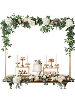 GGEROU Over Table Rod Stand Party Decorations,Table Arch Stand,Adjustable over the Table Rod Stand,Balloon Arch Bracket,Table Backdrop Stand,for Wedding Birthday Party Decorations, Gold  - Image 4
