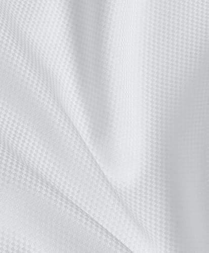 David Donahue Men's Trim Fit Dobby Weave French Cuff Formal Shirt, White, 17.5 x 34-35 - Image 3