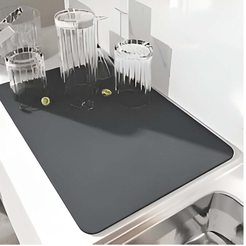JUPITER ESSENTIALS DripShield Dish Drying Mat Super Absorbent QuickDry Kitchen Mat with NonSlip Rubber Backing Durable Stylish Placemat for Dishes Glassware Countertops for Kitchen 1 - Image 1