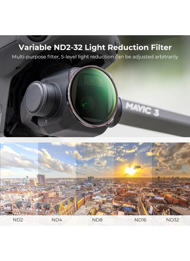 BURAQ - For DJI Mavic 3 / Mavic 3 Cine K&F Concept SKU.1889 2 in 1 Variable ND2-ND32 and CPL Filter Kit - Image 1