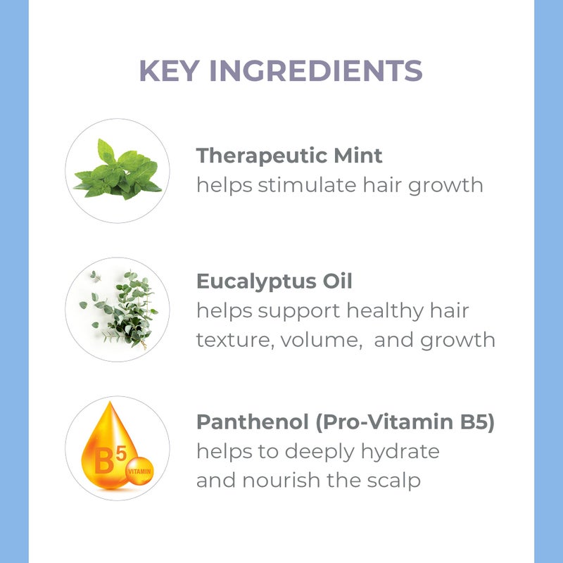 DERMA-E Thickening Shampoo for Thinning Hair â€“ Natural Hair Growth Shampoo â€“ Sulfate Free Therapeutic Mint and Herbal Volumizing, 10 oz - Image 2