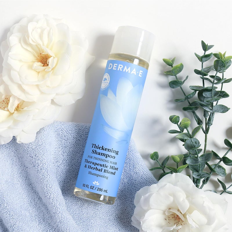 DERMA-E Thickening Shampoo for Thinning Hair â€“ Natural Hair Growth Shampoo â€“ Sulfate Free Therapeutic Mint and Herbal Volumizing, 10 oz - Image 5