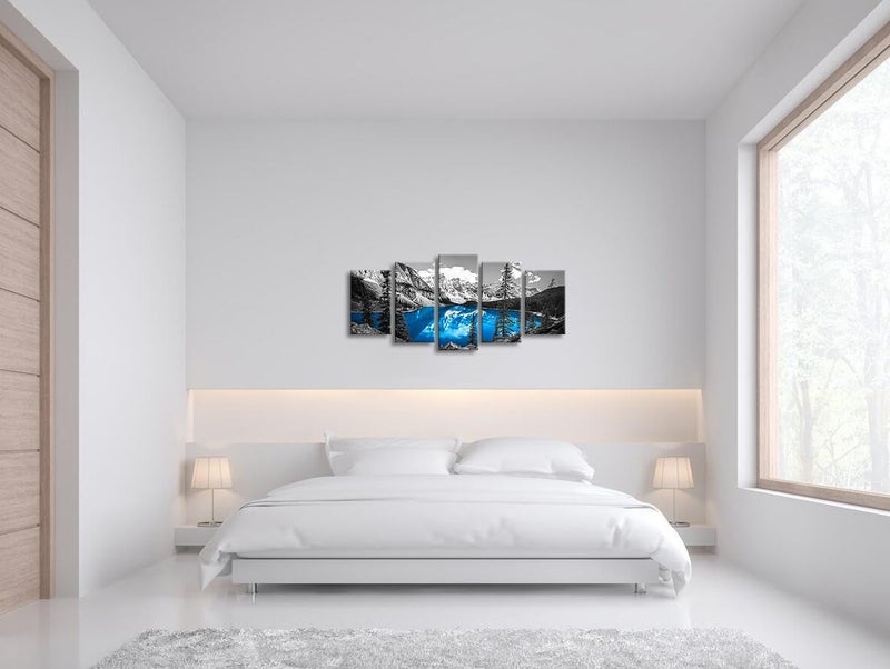 Kalormore 5-Piece Moraine Lake Canvas Wall Art - Image 4