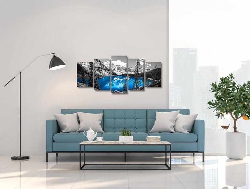 Kalormore 5-Piece Moraine Lake Canvas Wall Art - Image 2
