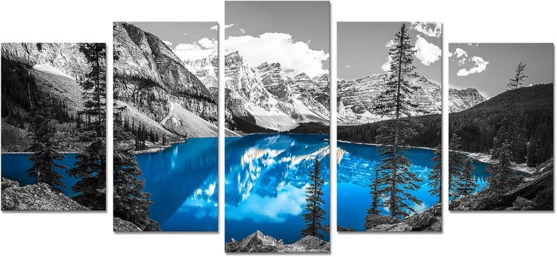 Kalormore 5-Piece Moraine Lake Canvas Wall Art - Image 1