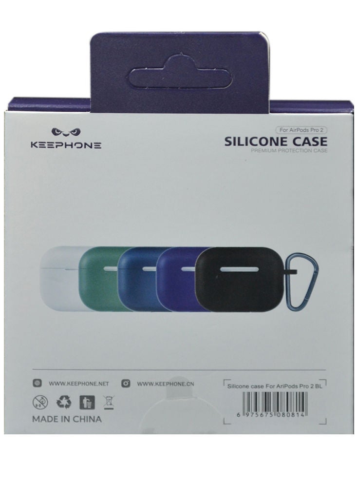 KeepHone حافظة سيليكون زرقاء لسماعات كي فون إيربودز برو 2 - Image 2
