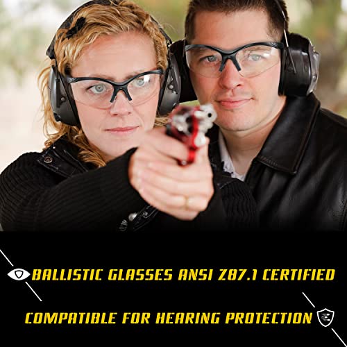 LaneTop Shooting Glasses For Men and Women, Anti Fog ANSI Z87.1 Safety Glasses with Hard Shell Case, UV400 Eye Protection for Shooting Range Glasses, Clear Lens - Image 2