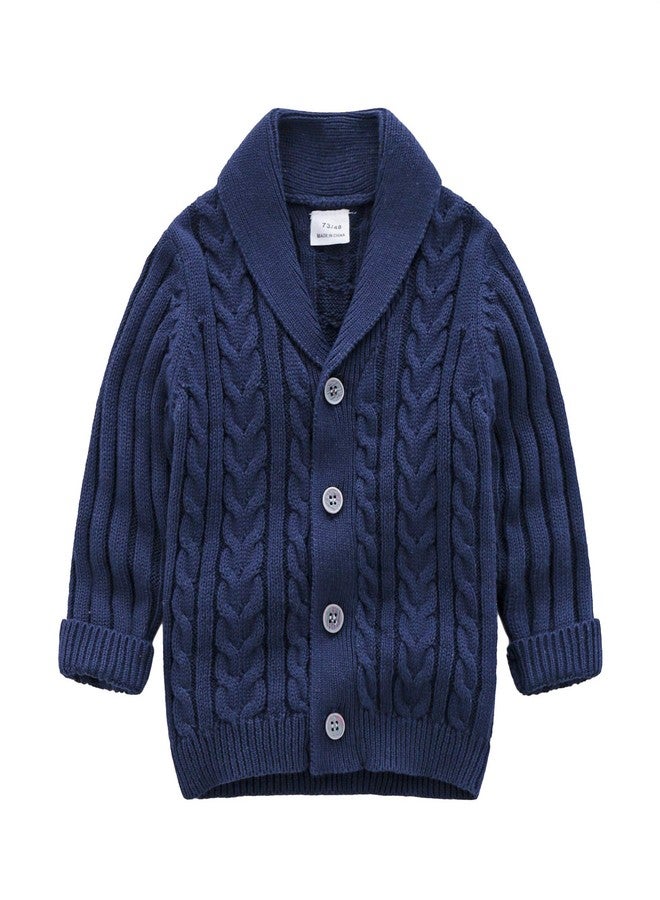 Feidoog Infant Baby Boys Cardigan Crochet Sweater V-Neck，Toddler Knit Button up Knitted Pattern Pullover Sweatshirt,Blue,6-12M - Image 1