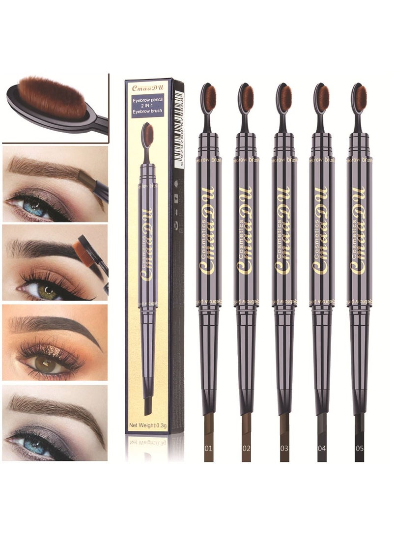 CmaaDu Eyebrow Pen Toothbrush Pencil Waterproof Double Head  - Image 5