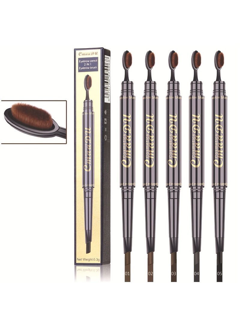 CmaaDu Eyebrow Pen Toothbrush Pencil Waterproof Double Head  - Image 4