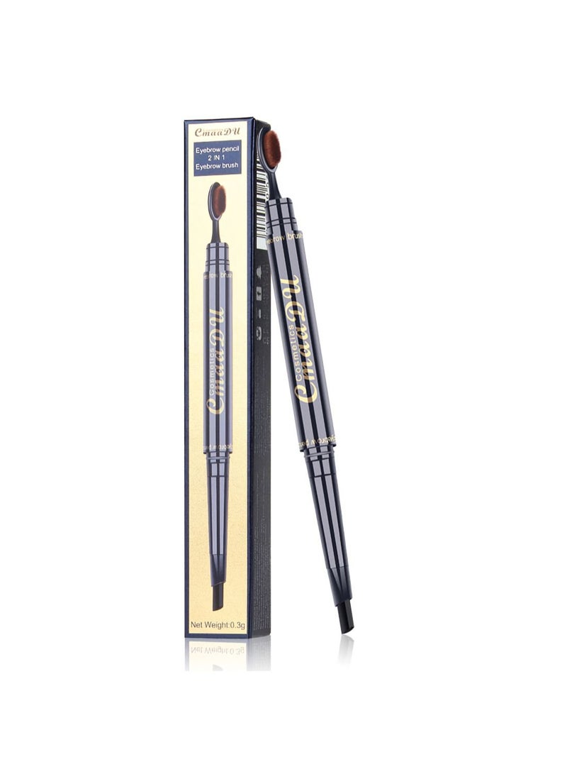 CmaaDu Eyebrow Pen Toothbrush Pencil Waterproof Double Head  - Image 1