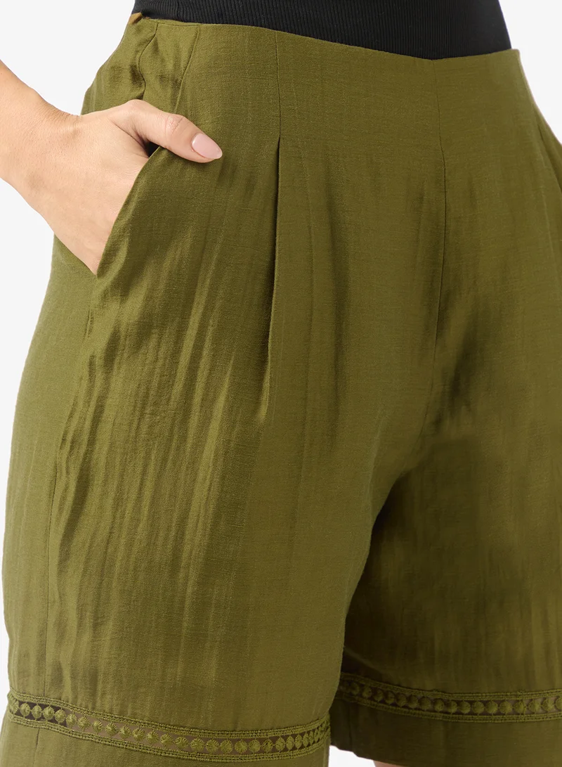Bcbg  Lace Detail Zippered Shorts for Women | Best Price UAE