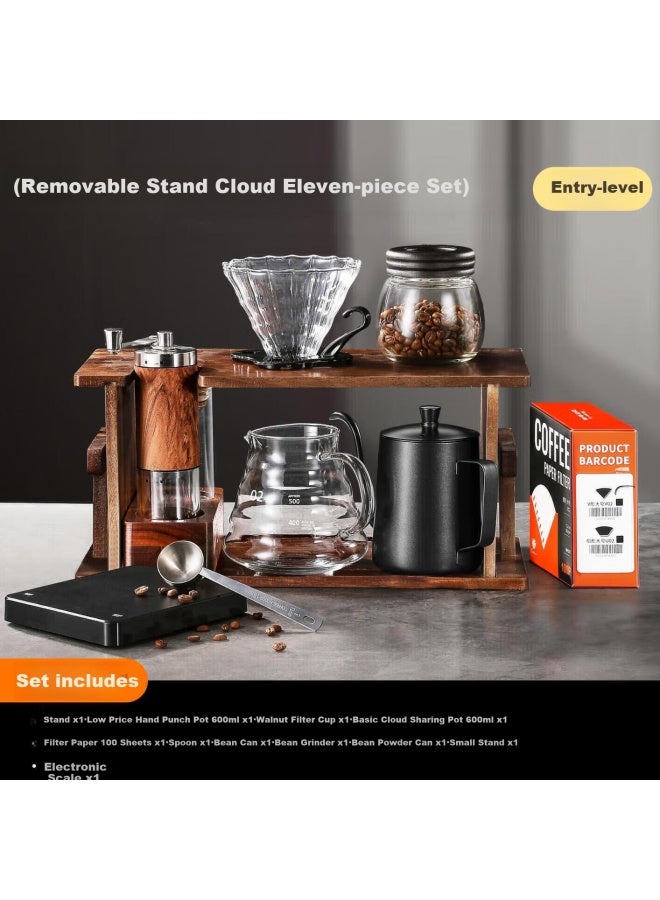 Pakchoice Pour-over Coffee Maker Set, Hand Grinder Coffee Machine, Manual Coffee Grinder, Home Small Pour-over Coffee Stand, Complete Set