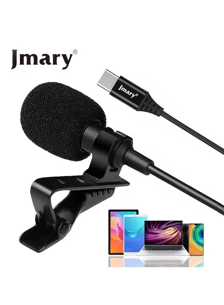 Jmary MCR2 Professional Type C Interface Lapel Mic 3.5mm Micro type Mobile Phone PC Voice Lavalier Microphone - Image 1