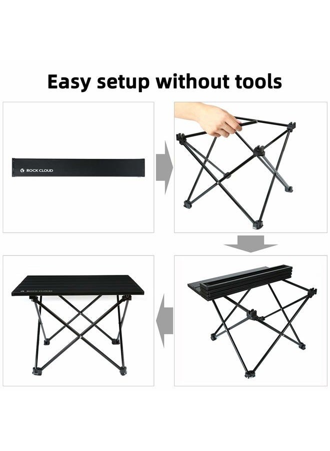 ROCK CLOUD Portable Camping Table Ultralight Aluminum Folding Beach Table Camp for Camping Hiking Backpacking Outdoor Picnic, Black - Image 5