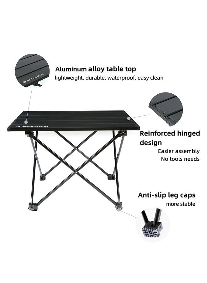ROCK CLOUD Portable Camping Table Ultralight Aluminum Folding Beach Table Camp for Camping Hiking Backpacking Outdoor Picnic, Black - Image 3